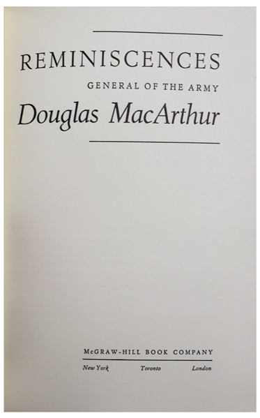 Douglas MacArthur Signed Limited Edition of His Memoir ''Reminiscences'' -- Near Fine Condition in Original Slipcase